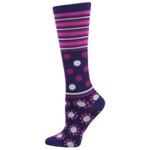 Think Medical Women's 8 Mmhg Compression Socks. Purple Abstract Dot